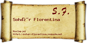 Sohár Florentina névjegykártya